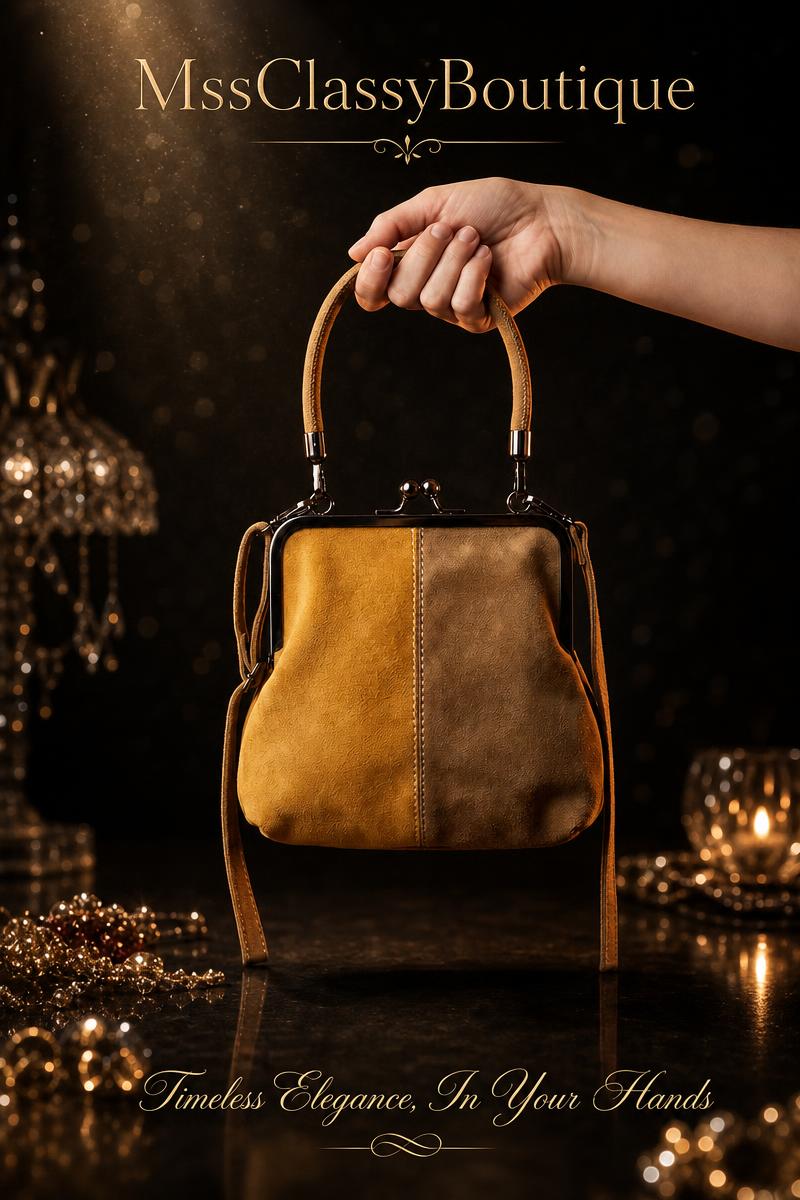 Two-Tone Suede Kiss-Lock Handbag — Pinterest 2:3 — Pin